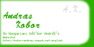 andras kobor business card